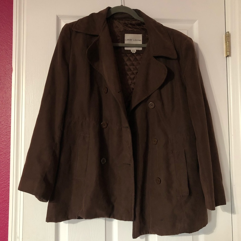 Larry Levine Suede Pea Coat